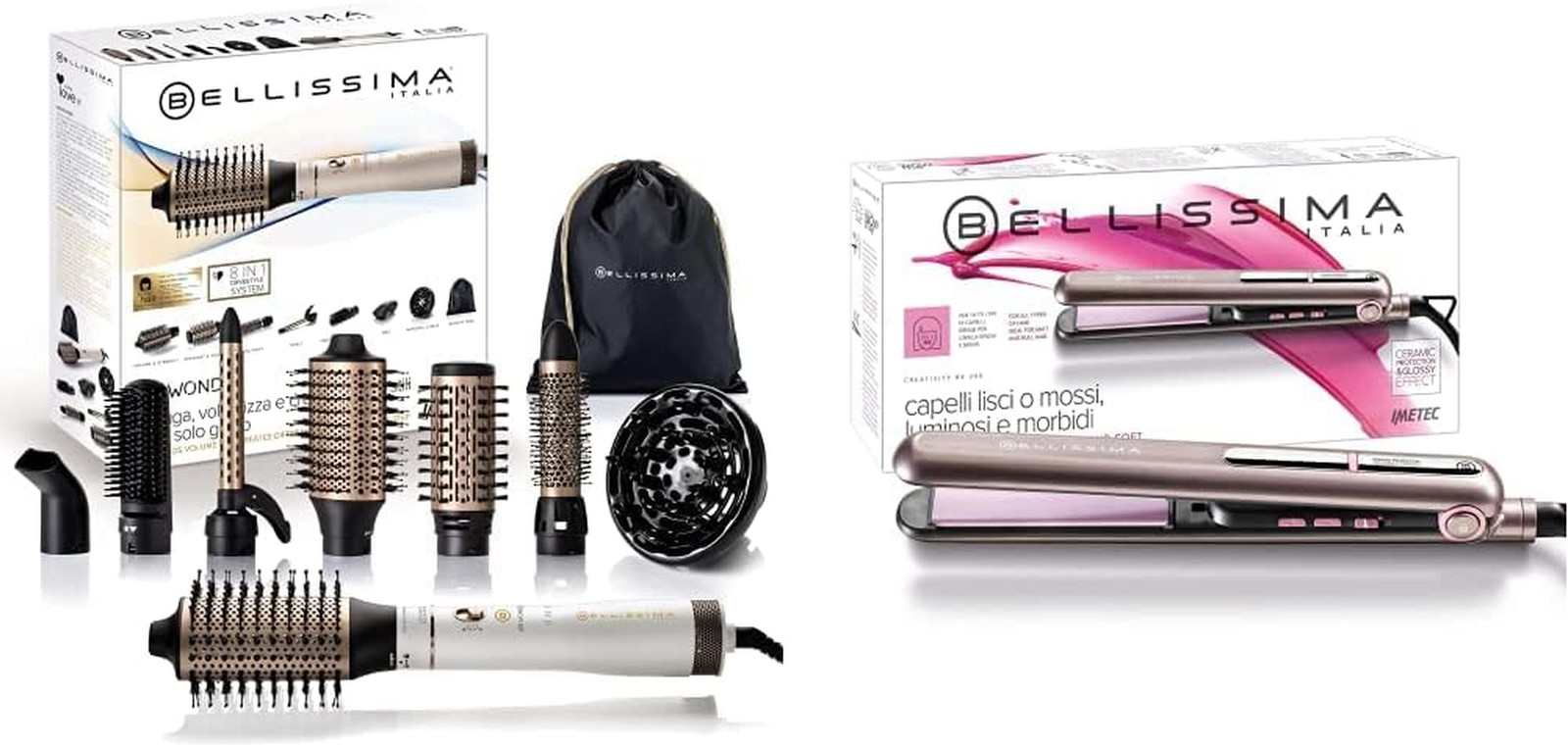 Imetec Bellissima Air Wonder 8 in 1: Spazzola Aria Calda Professionale