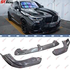 Glossy Black/Dry Carbon/Wet Carbon Fiber Front Bumper Lip Fits BMW X6M F96 20-23