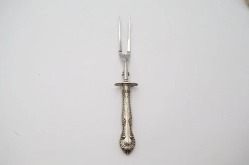 Gorham Sterling Handle Carving Fork Stainless Steel Vintage Serving Fork