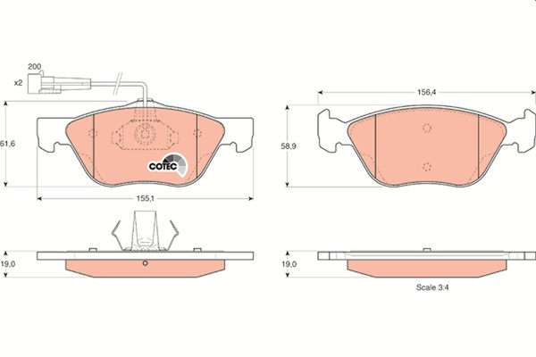 1X Trw GDB1212 Bremsbelagsatz Scheibenbremse FüR Fiat Alfa Romeo Lancia-image
