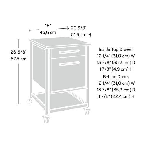 Briarbrook Mobile File, L: 17.95" x W: 20.32" x H: 26.58", Barrel Oak Finish - Picture 4 of 6