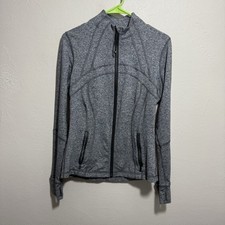 Lululemon Define Jacket Heathered Black Sz 8 Athletic Athleisure Gray W4AWCS