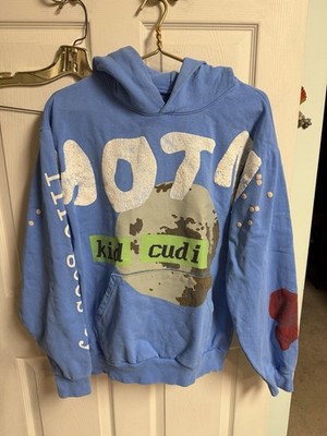 Man On The Moon III Kid Cudi Hoodie, Unisex Medium 44w Baby Blue By hbat
