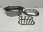 Vtg Wagner Ware Magnalite 4267-P Roaster Dutch Oven Pot W/ Lid & Trivet AS IS