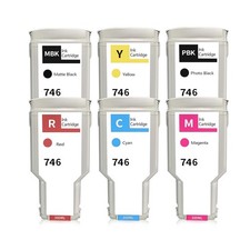 746XL Ink Cartridges 6P Replacement for HP 746 PBK, MBK, C, M, P2V78A , 6-Pack