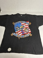 Vintage 90s Harley-Davidson American Flag Size XL Eagle Single Stitch WORN