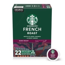 Starbucks Dark Roast K-Cup Coffee Pods French Roast for Keurig Brewers