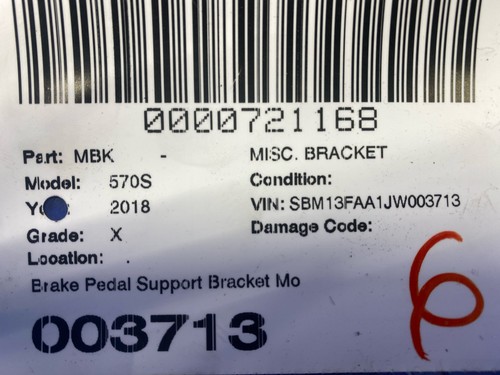 2016-2021 Mclaren 570s Brake Pedal Support Bracket Mount 11D0192CP oem - Picture 11 of 11