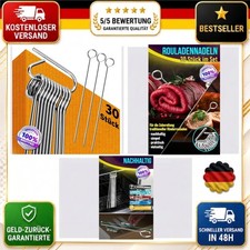 Aiguilles à roulettes inox inoxydable 30 pièces lot brochettes à roulettes 10 cm avec œillet