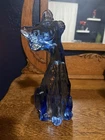 Fenton Gift Shop Kimberlite Blue Alley Cat Pressed At Mosser 10 3/4”
