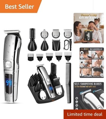 Beard and Body Groomer - Waterproof Cordless Trimmer with 5 Guide Combs