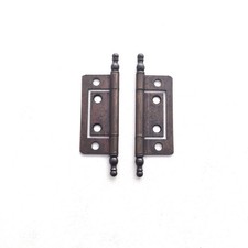 Finial Flush Hinges for Cupboard Cabinet Wardrobe Doors Bronze / Brass Effect