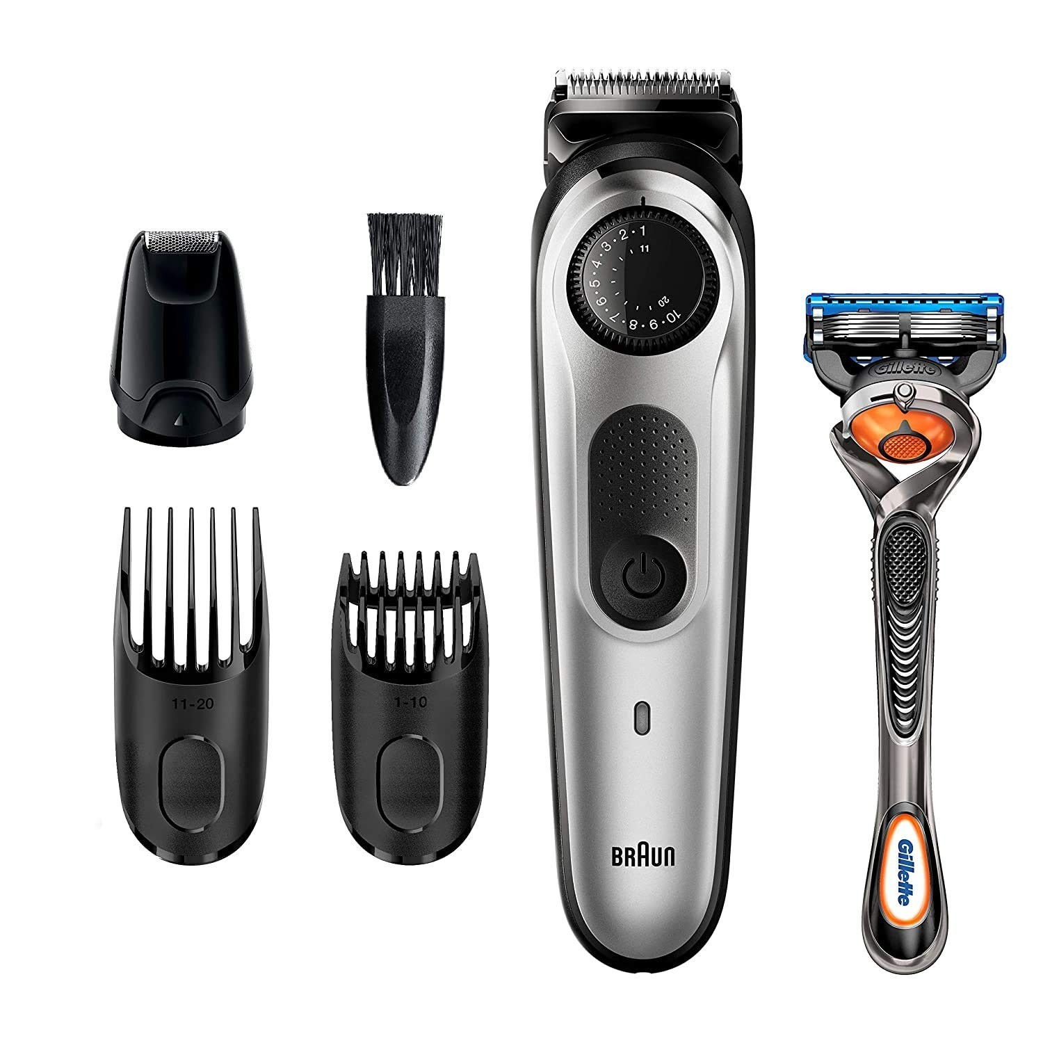 Braun Beard Trimmer BT5260, Hair Clippers for Men, Cordless & Black/Silver
