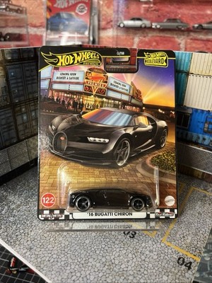2025 Hot Wheels Premium Boulevard Black '16 Bugatti Chiron #122