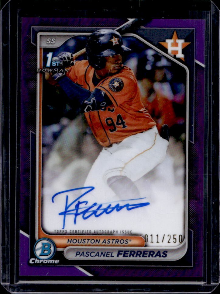 2024 Bowman Chrome Pascanel Ferreras Auto Purple Refractor 1st #11/250