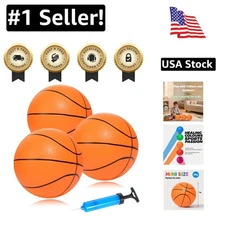 Rubber Mini Basketball Balls for Kids 7 Inch, Size 3 Pack of 3 - Pool Basketball