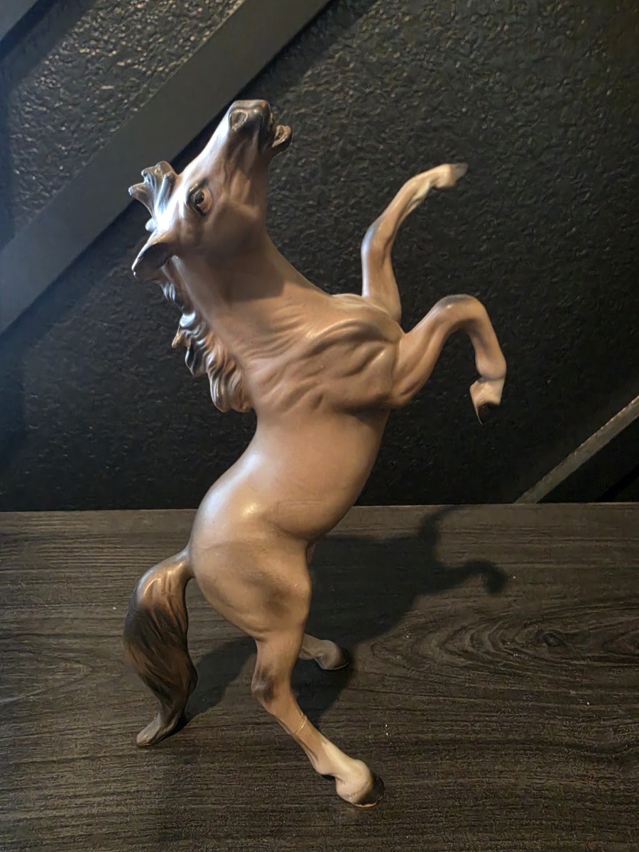 シンガポール セット 1978年 THEYEAR OF THE HORSE Vintage Lefton Ceramic Rearing Horse Figurine Japan 8 1/2 Tall