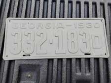 Georgia 1930 License Plate 332-183D Collectible Vintage Automobile Tag Antique
