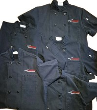 Lot Of 5 Longhorn Steakhouse Chef Coats Ladies Med Blk 2 Long Sleeve 3 Short Sle