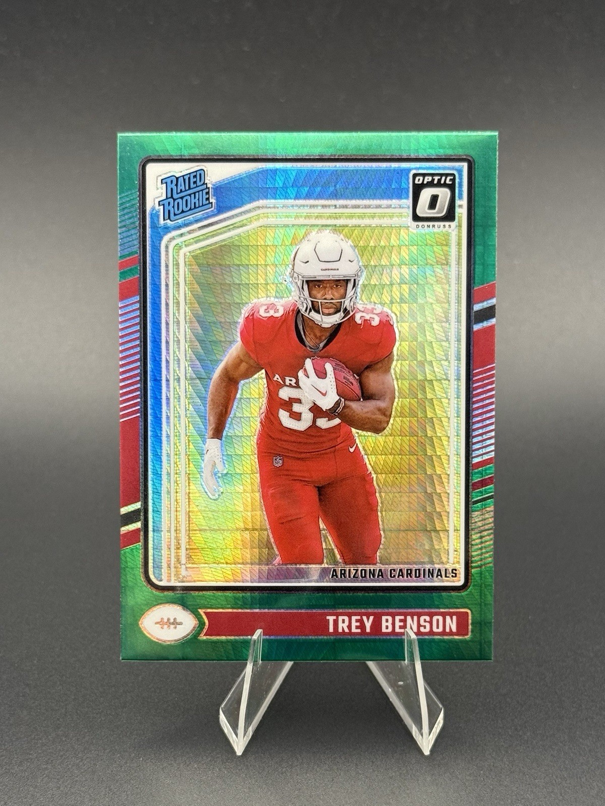 2024 Panini Donruss Optic - Rated Rookie Trey Benson #293 Green Hyper Prizm (RC)