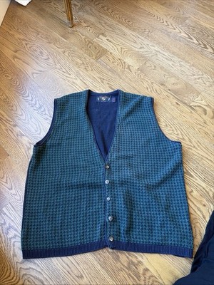Lake Harmony USA Vest Mens XL Vintage Southwestern Knit Button Front Cotton