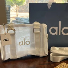 Alo Mini Sheer White Duffle Bag, Trendy Mesh Bag - New With Tags