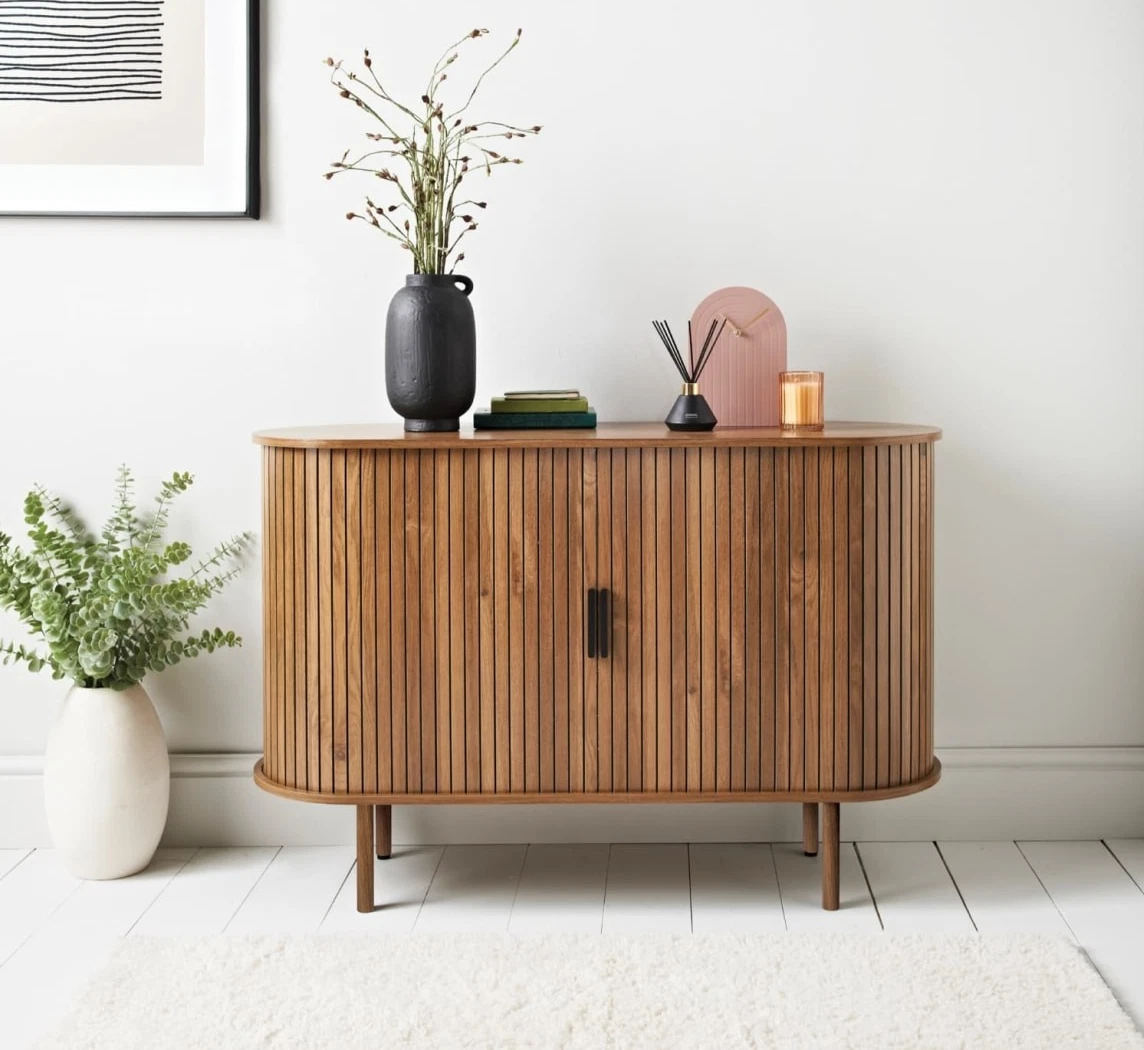 HOMCOM Tavolino A Forma Di S 3 Ripiani, Stretto, In MDF, Finitura Legno Naturale, 90x30x61 Cm, Per Soggiorno E Camera Da Letto