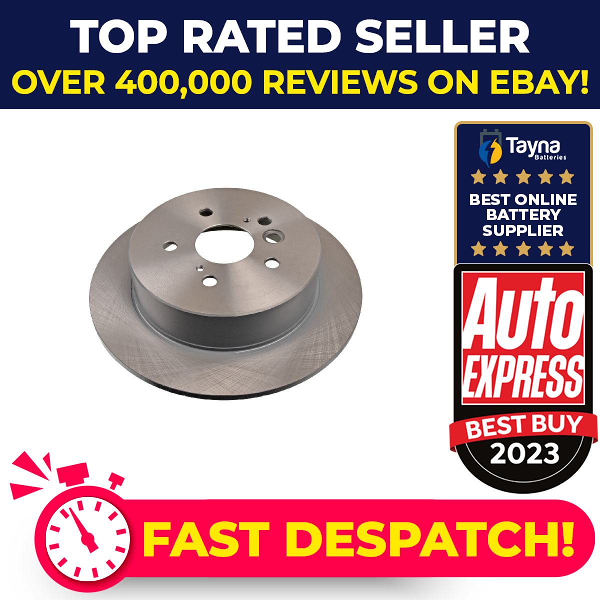 2x Brake Discs Pair Solid fits TOYOTA RAV4 A2 1.8 Rear 00 to 05 1ZZ-FE 303mm Set