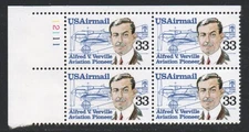 ALLYS STAMPS US Plate Block Scott #C113 33c Alfred Verville [4] MNH F/VF [STK]