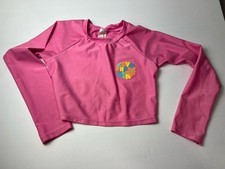 Cat  Jack Girls Pink Solid Long Sleeve Rash Guard Swim Top, M 8 