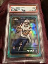 2024 Topps Chrome Drake Maye Aqua Refractor 197/199 PSA 9