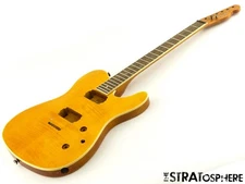 Fender Flame Maple Top Telecaster Tele BODY & NECK, FMT Set Neck Amber