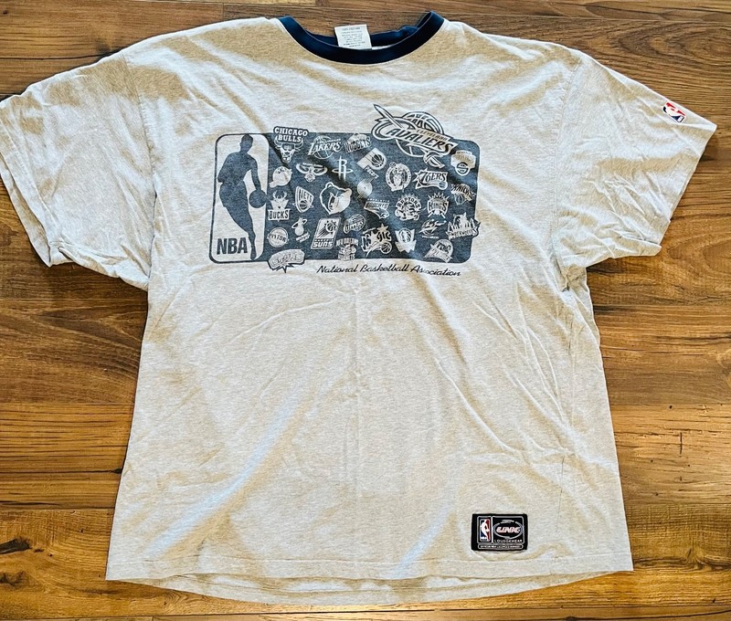 NBA UNK Loungewear Gray T Shirt Tee Basketball Team Logos Cotton Men’s Size 2XL