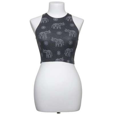 Hollister, Crop Top, Größe: XS, Grau/Weiß, Baumwolle/Elasthan/Polyester #TTI