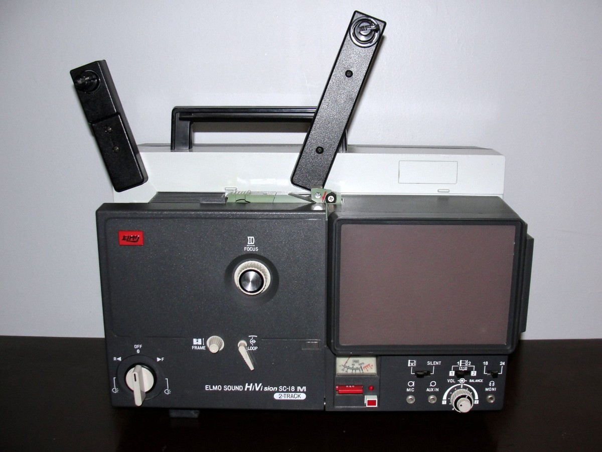 ELMO HiVision SC-18 M 2-Track SOUND Super 8 Movie projector In Box