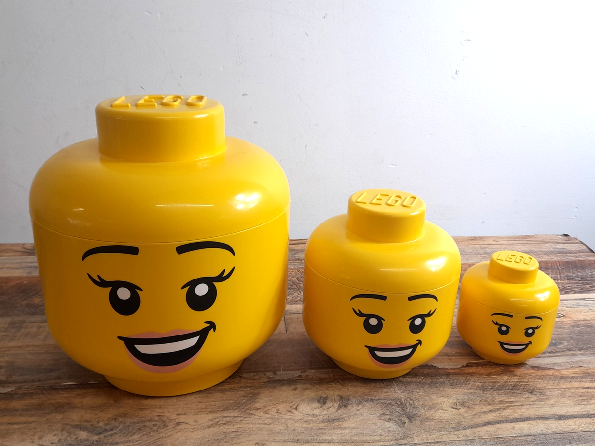LEGO Large Storage Head Silly Face for Bricks Toys Kids for sale