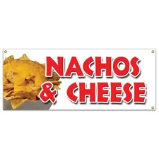 NACHOS & CHEESE BANNER SIGN snack melted mexican food tacos tex mex