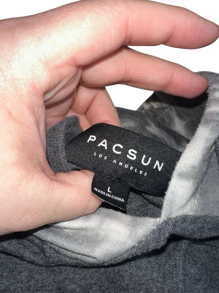 Sudadera con Capucha PacSun Para Hombre Manga Larga Talla L Gris Tie Dye Capucha  Foto 3 de 4