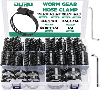 #ad Black Hose Clamp 175Pcs Stainless Steel Hose Clamps Assortment Adjustable 1 4quot; 2 $65.16