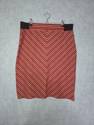 Tom Tailor Size 12 (Eu40) Chevron Jersey Skirt Bnwt Pencil Knee Length