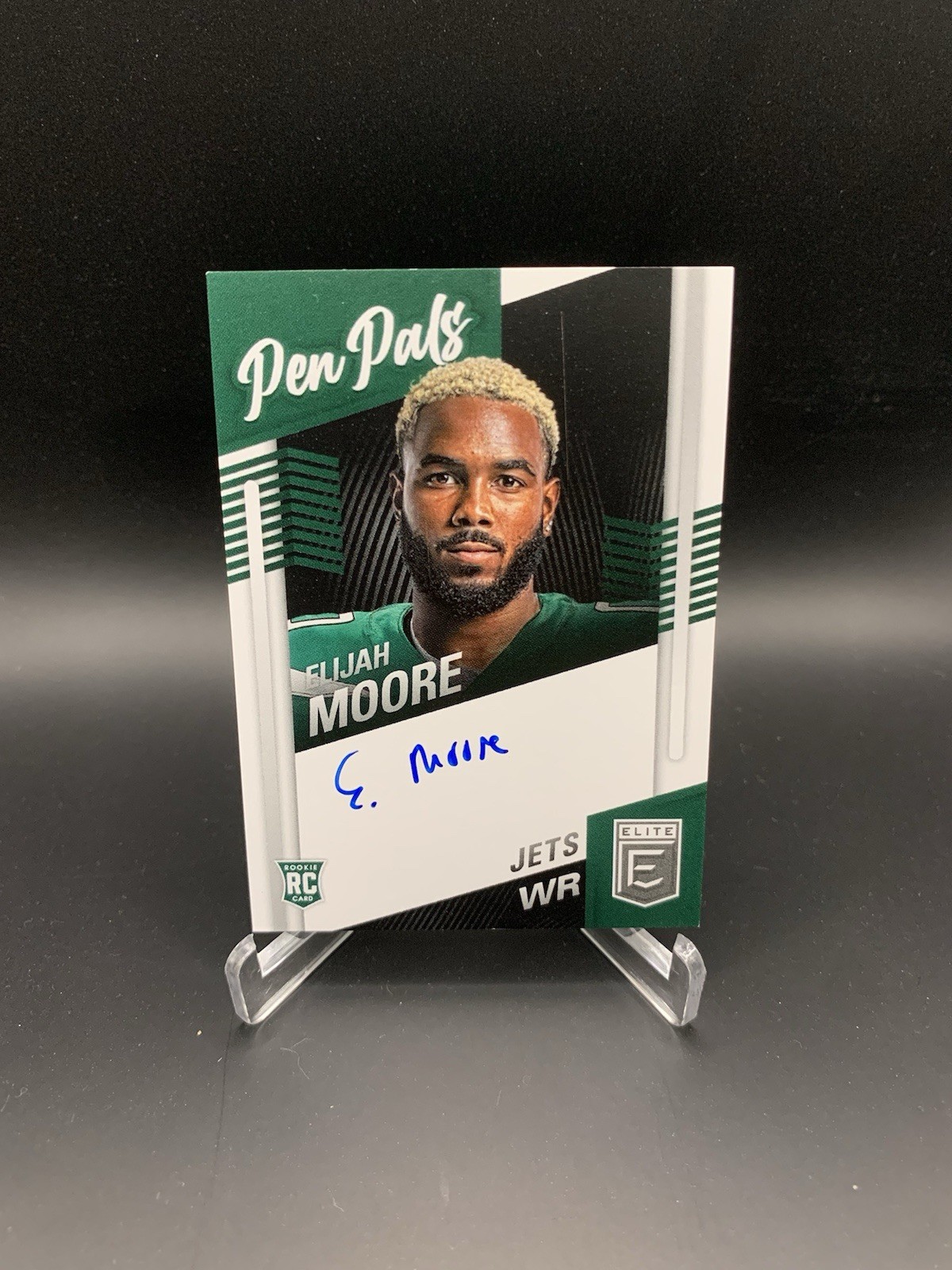 Elijah Moore Panini Donruss Elite Pen Pals #PPEMO Green Ink