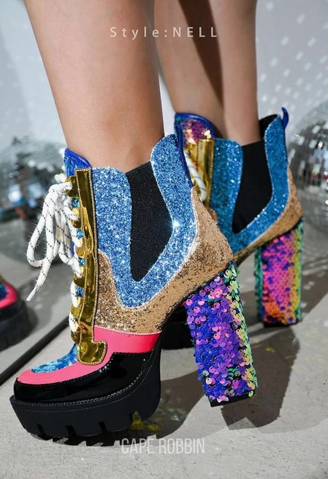 BRAND NEW Cape Robbin Women’s Heel Boots Funky Size 11 Rave Cocktail party  - Изображение 3 из 4