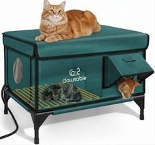 Indestructible Heated Cat House For Outside Winter, 100 Waterproof Safe Escape