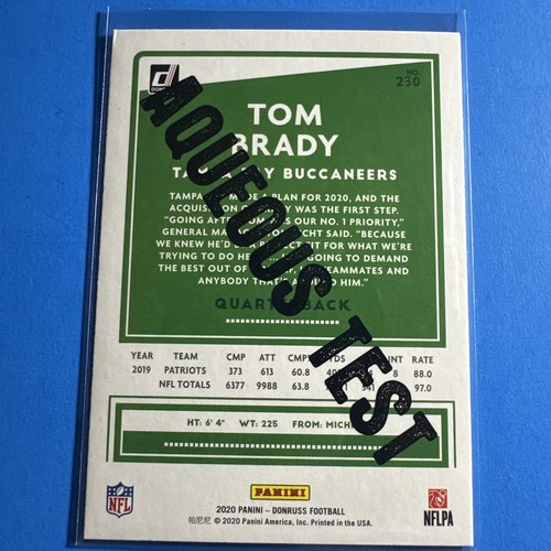 Tom Brady #230 2000 Panini Donruss card