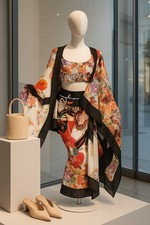 💃  Anamika Khanna H&M Designer-Outfit Gr. L Bustier + Rock + Cape Neu