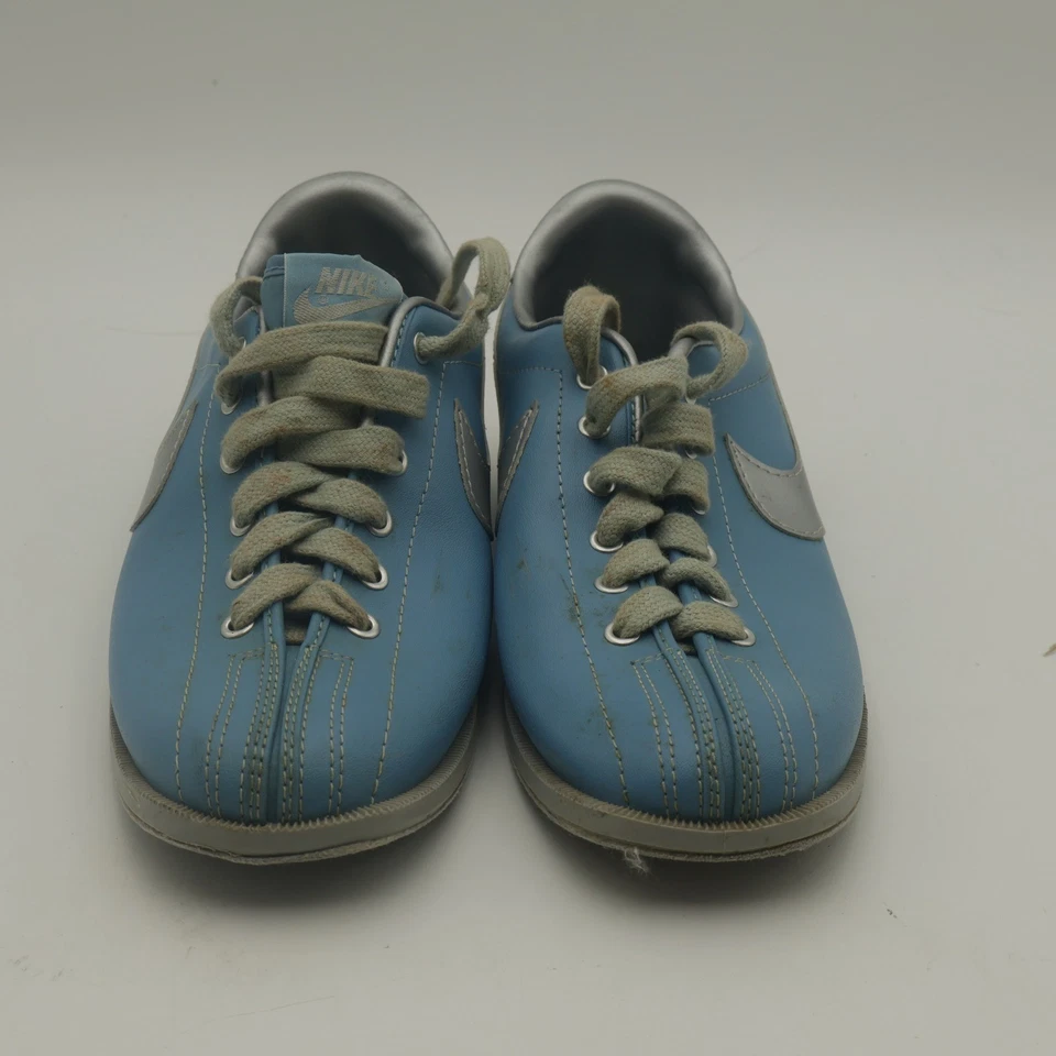 Nike Bowling Shoes mens 7 womens 8 Blue Silver Leather Athletic Sneakers vintage - Image 3 of 4