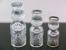 Rosenthal Bjorn Wiinblad Three Wise Men Glass Candle Holders 3 PC As-Is