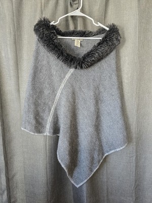 Fratelli Talli Gray Pullover Poncho Shawl Sweater Wool Alpaca Blend Italian OS