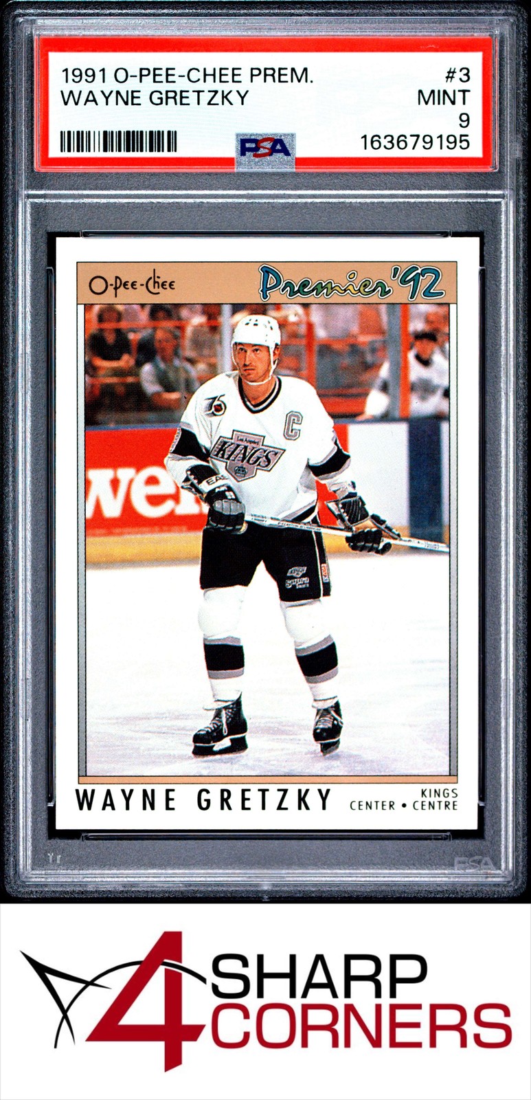 1991 O-PEE-CHEE PREMIER #3 WAYNE GRETZKY KINGS HOF PSA 9