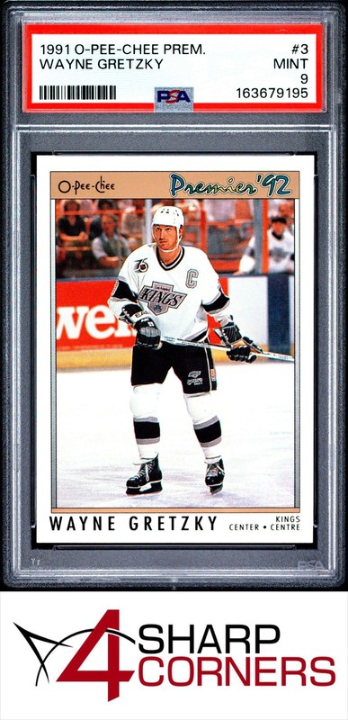 1991 O-PEE-CHEE PREMIER #3 WAYNE GRETZKY KINGS HOF PSA 9